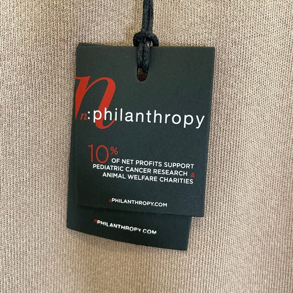 n: philanthropy Barcelona Dress Beige Cut-Outs Mini Cotton Blend NWT M - Picture 4 of 7